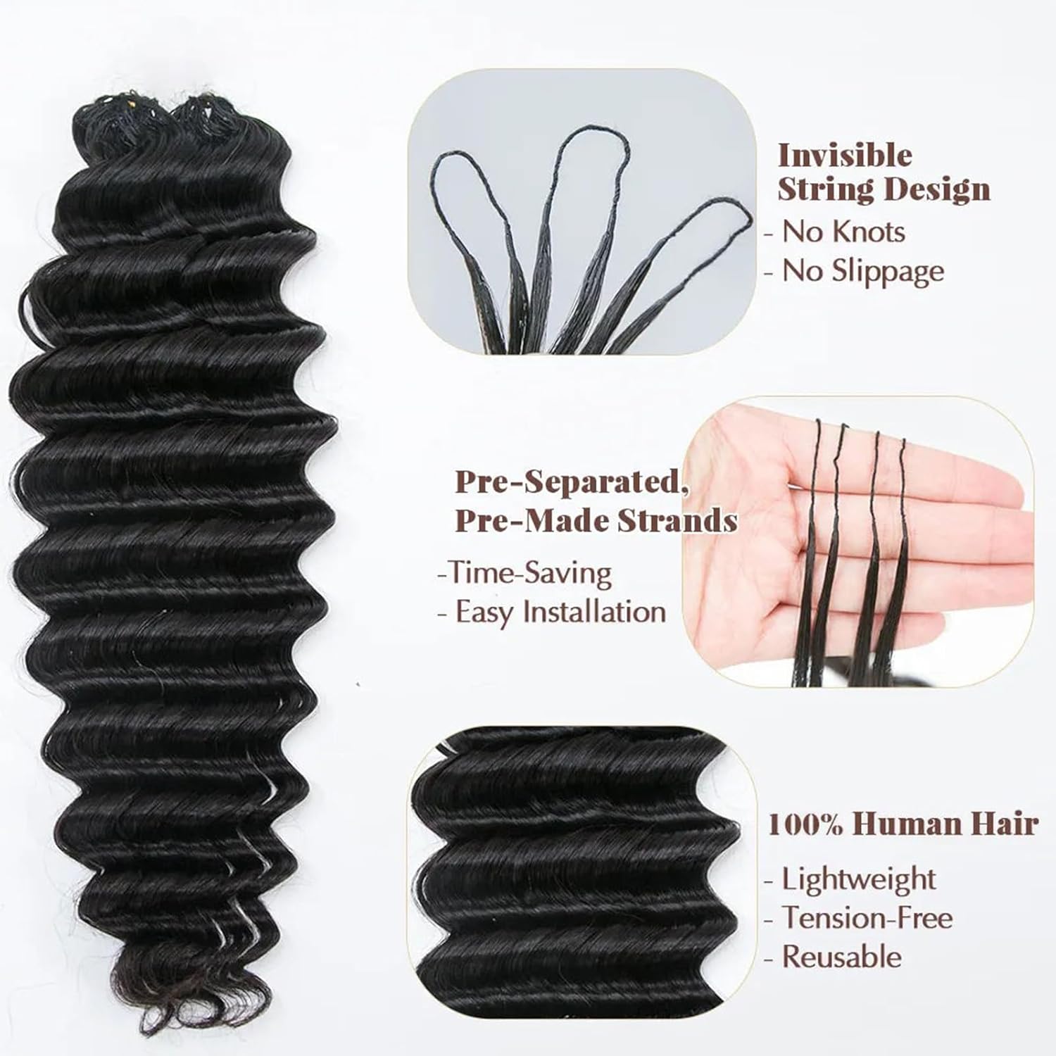 Deep Wave Feather Crochet Huma - Hair Care Curly Hair review and price