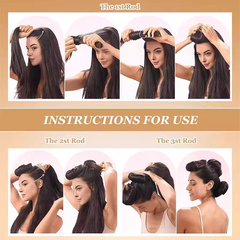 3/4pcs No Heat Hair Rollers He - Hair Care Curly Hair review and price