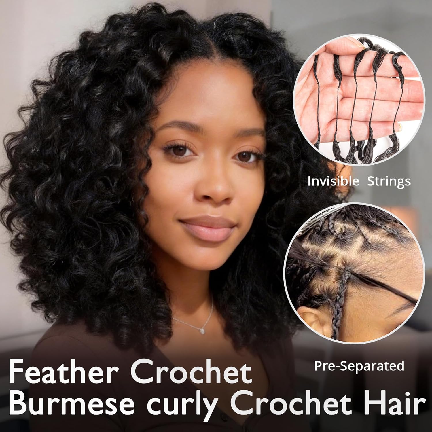 100% Human Hair Feather Croche - Hair Care Curly Hair review and price